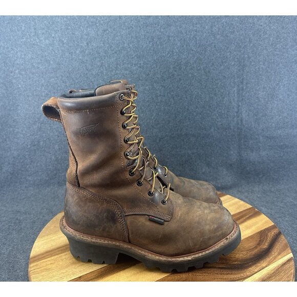 Red Wing 4420 Loggermax Work Boots Mens 8D Brown Waterproof Vibram Steel Toe 9” - Picture 1 of 9